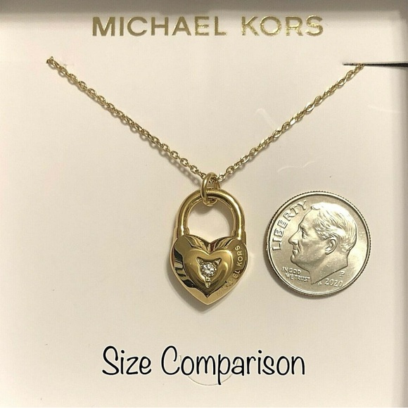NWT MICHAEL KORS GOLD-TONE
HEART PENDANT NECKLACE MKJX7443710 MSRP $85.00 - Picture 3 of 9